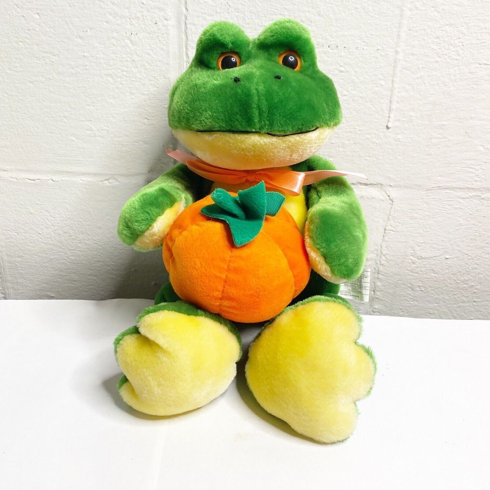 Frog Pumpkin Plush Halloween Thanksgiving Fall Stuffed Toy Kids Vintage